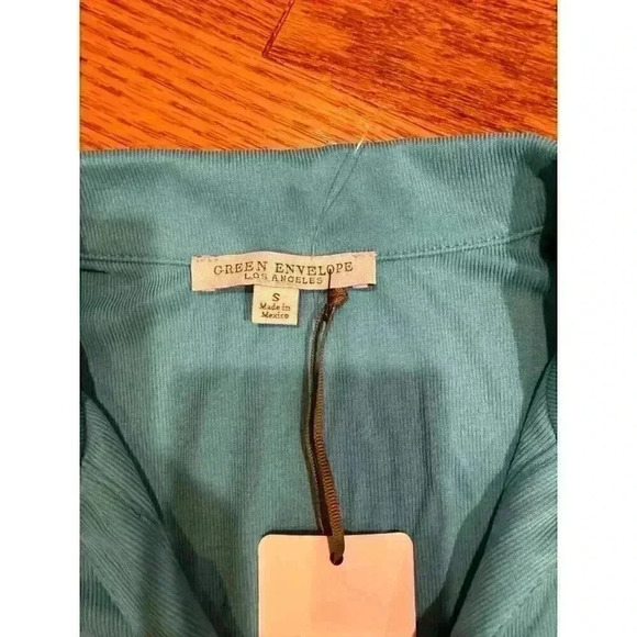 Green Envelope Los Angeles Womens Button-Up Top Small Blue Modal Blend - Picture 2 of 5